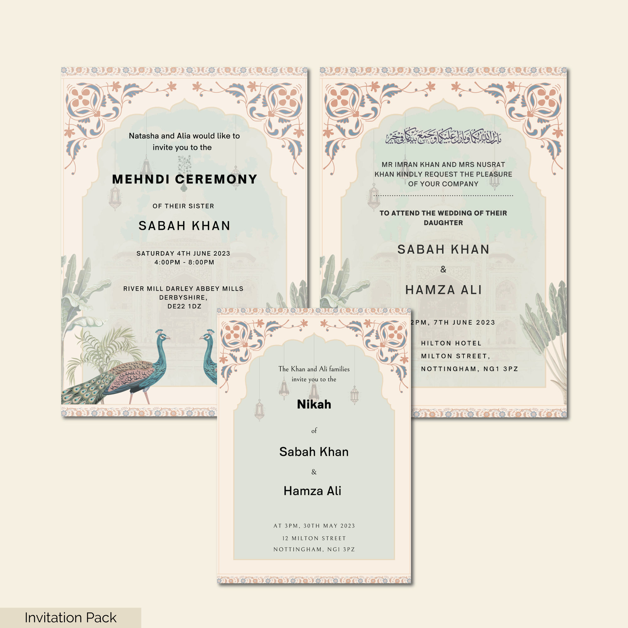 Mughal Invitation Pack
