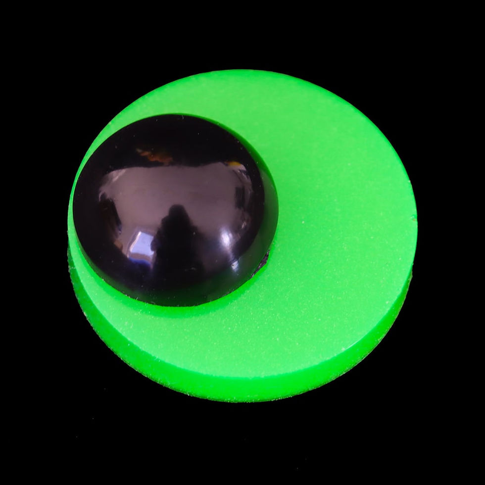 Retro Orbit Ring – Neon Epoxidharz mit geometrischem Kreisdesign
