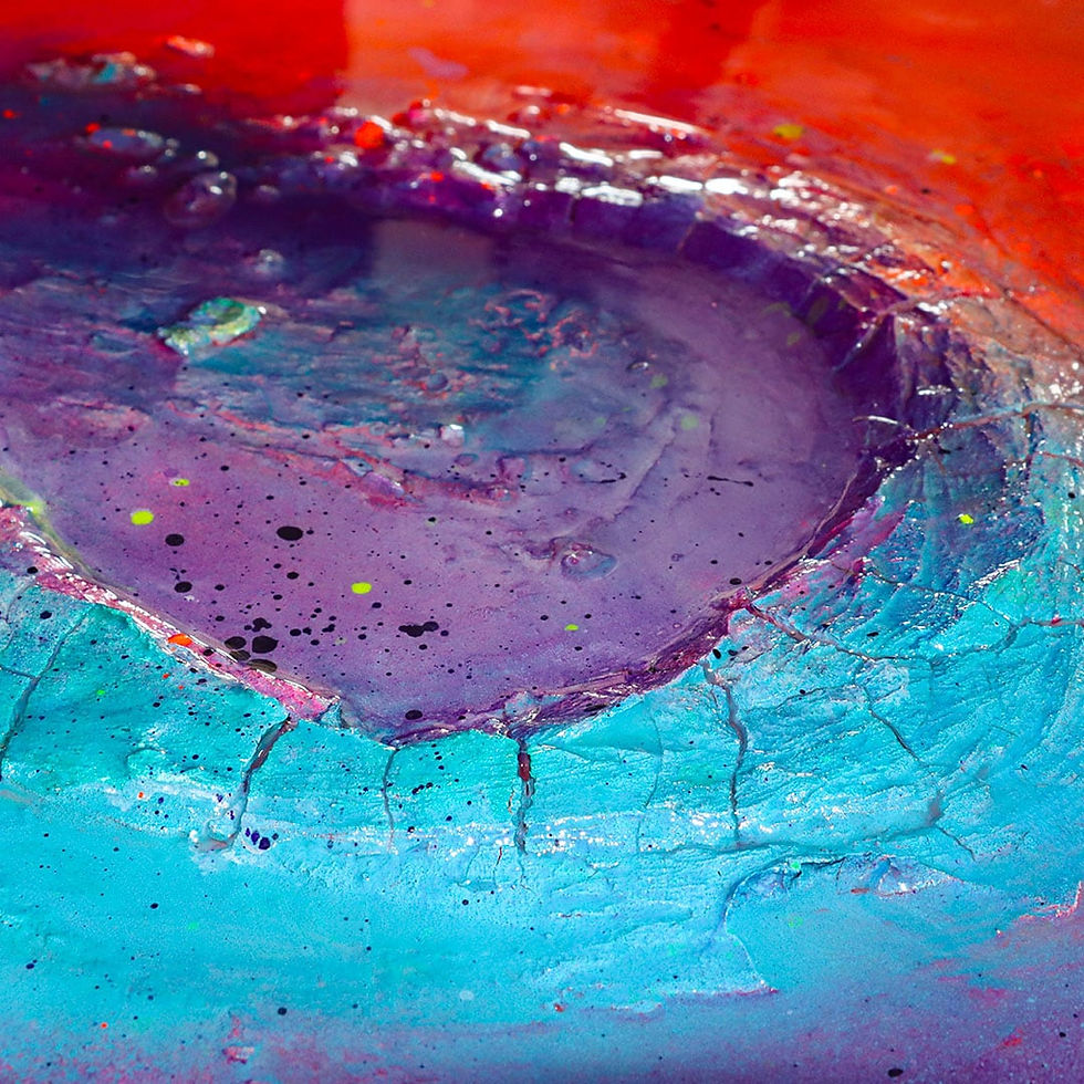 Holi 1 ist ein positives Werk - Pigmente, Sumpfkalk, Acryl, Epoxidharz, Marmormehl