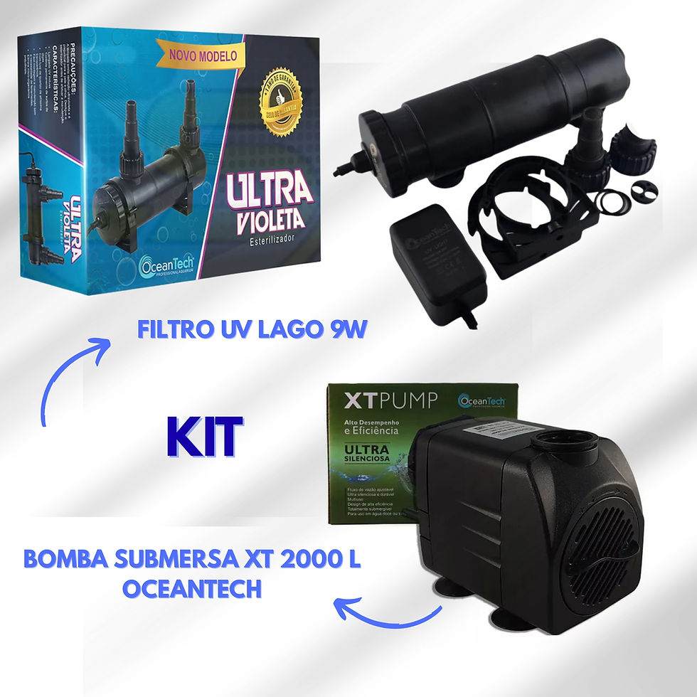 Miniatura: KIT Filtro Uv Lago 9w + Bomba Submersa Xt 2000 L Oceantech