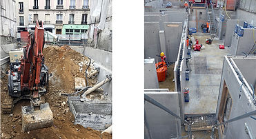 Site à l'aplomb de la ligne 12 - mise en oeuvre de boîtes-à-ressort