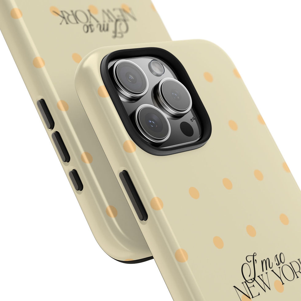 Thumbnail: layered cream 'I'm so NEW YORK' phone cases with polka dots