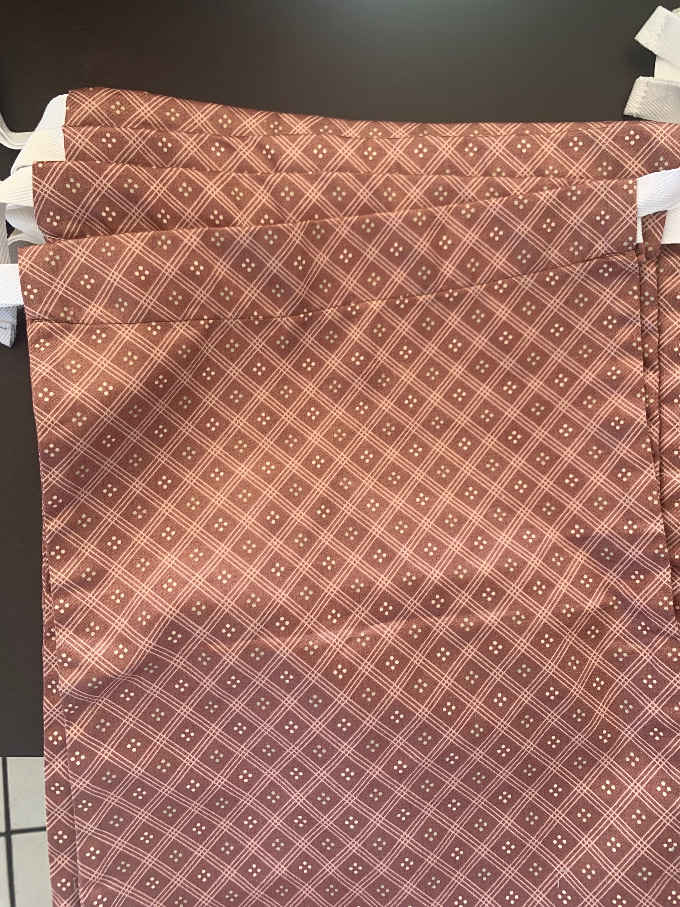 Repurposed Drawstring Bags - lattice