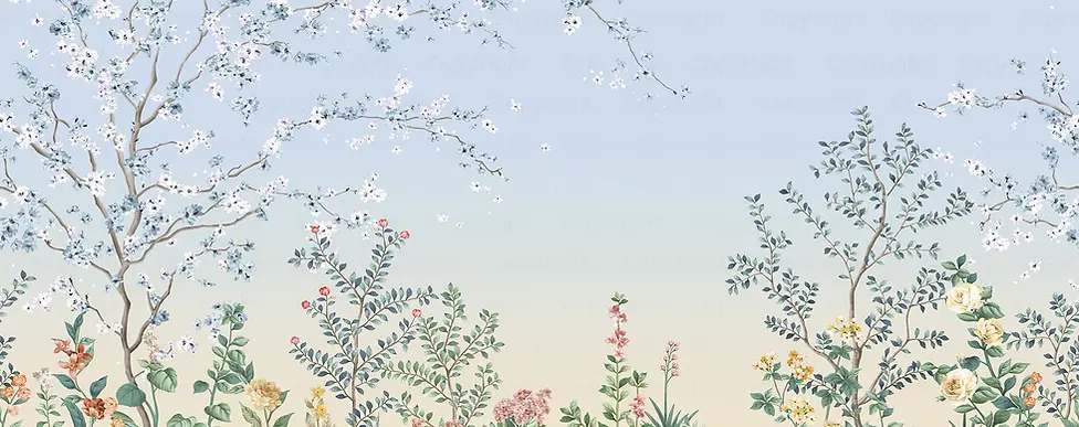 Tapetmönstret Den japanska trädgården - Onsen
