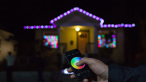 Lumenplay Image of house with lights and controller