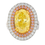 Thumbnail: 5.04ct Fancy Yellow Oval Diamond Ring with Double Halo