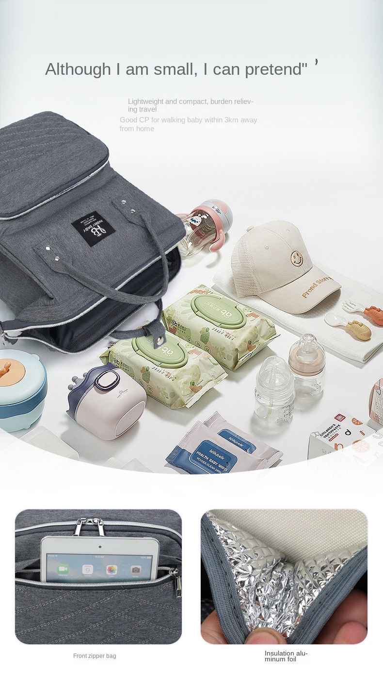 Thumbnail: Mommy Diaper Bags Baby Stroller Hanging Bag Mother Large Capacity Nappy Backpack