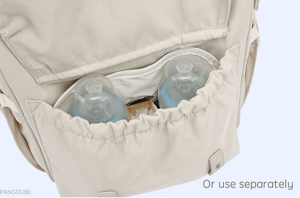 Thumbnail: PANGDUBE Baby Nappy Bag with 2pcs Stroller Hooks Mummy Bag Backpack Waterproof O