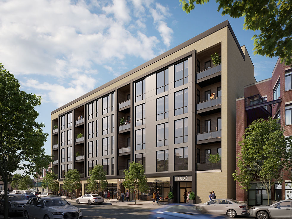 1880 Milwaukee Apartments Exterior Rendering
