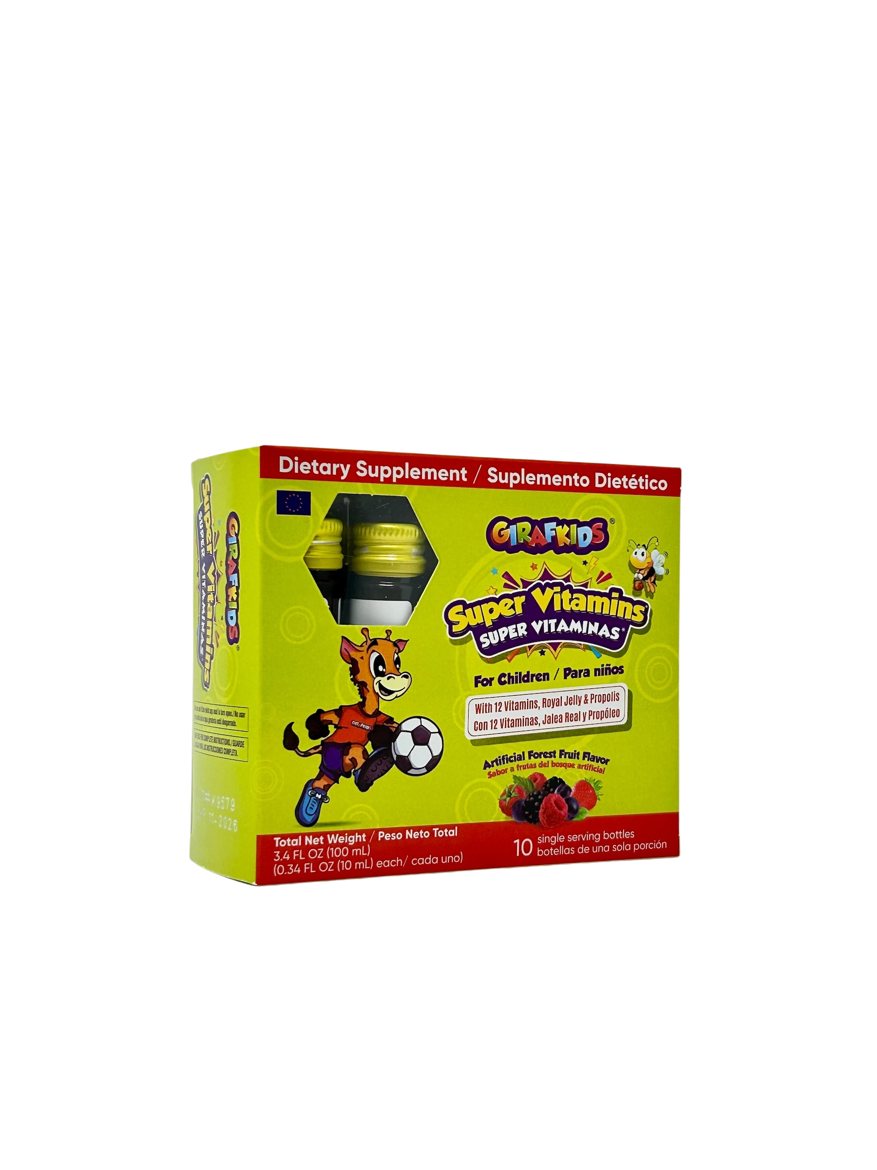 Ph Girafkids Super Vitaminas Sabor a Frutas del Bosque Caja de 10 Viales.