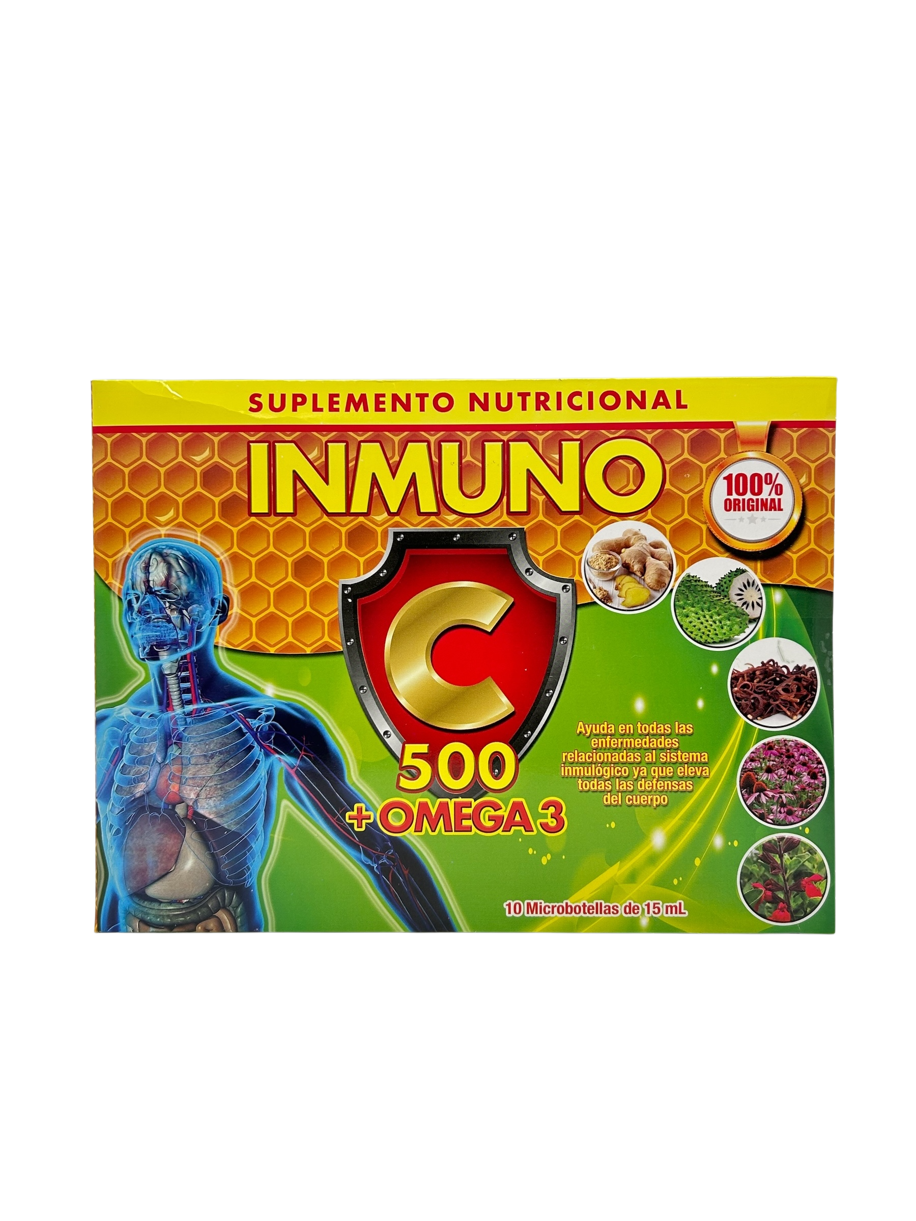 Inmuno C 500 + Omega Caja Grande de 10 Viales.