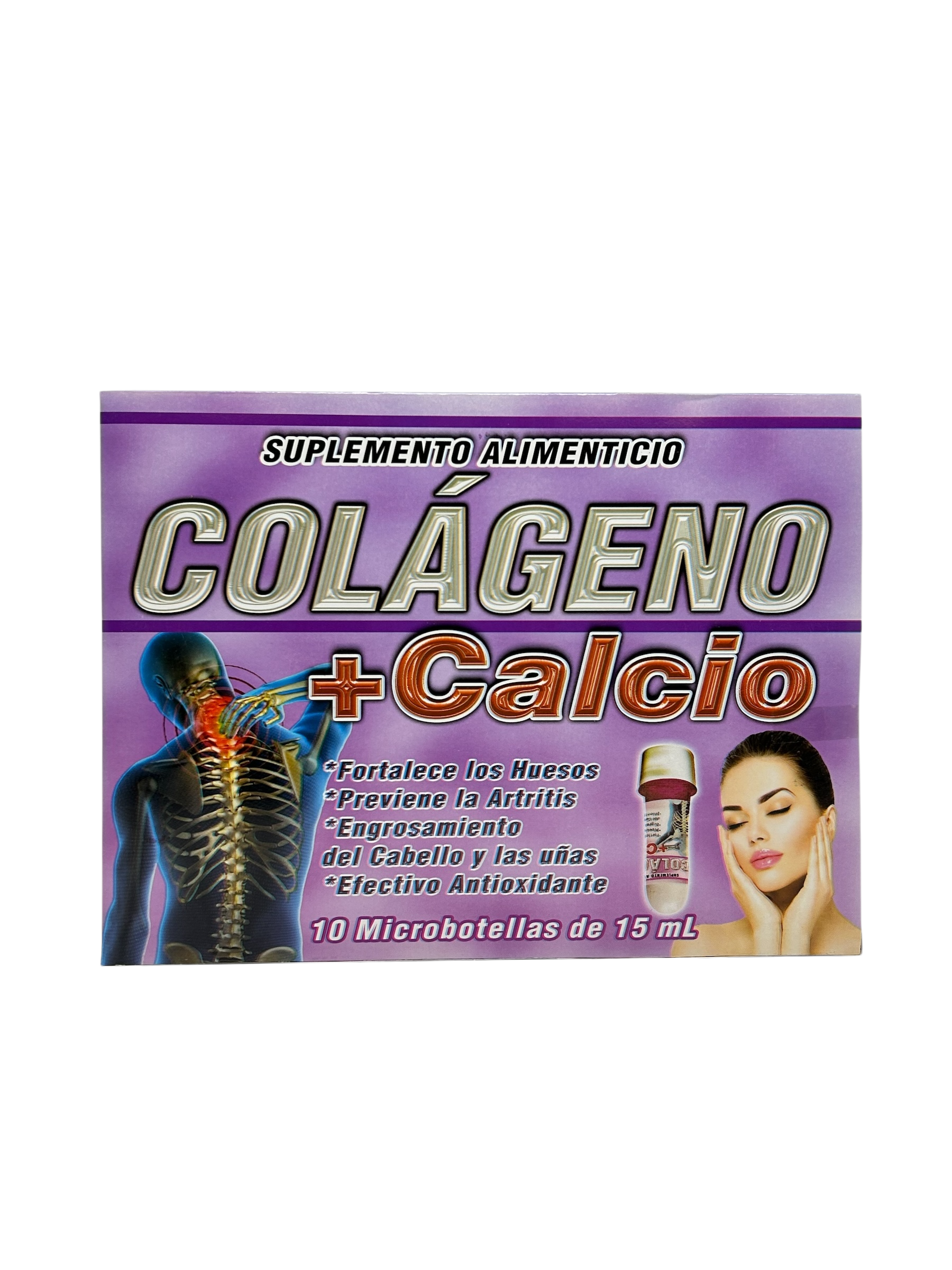 Colageno + Calcio 2 en 1 Caja Grande de 10 Viales.