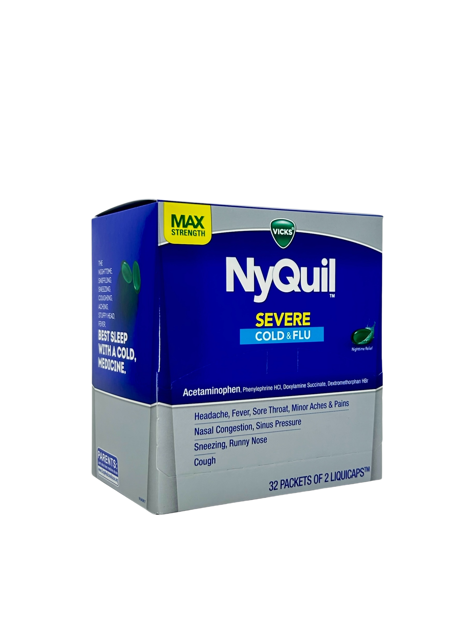 Nyquil Severe Liquid Gel Display de 32 Sob.