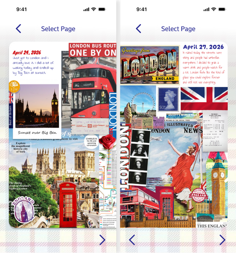 Keepsake Journal App Screens