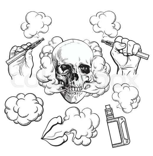skull with vapes