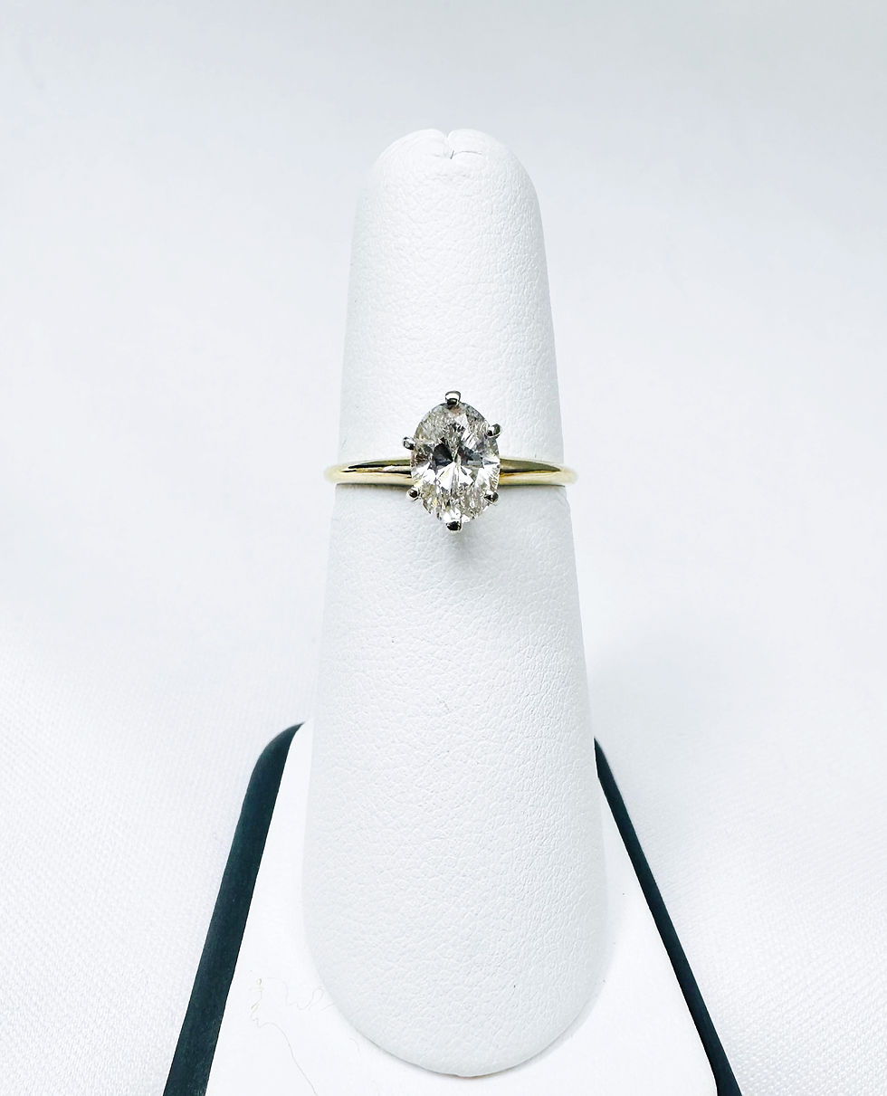 Thumbnail: 14kt Yellow Gold Oval 1.00ct Diamond Solitaire Engagement Ring