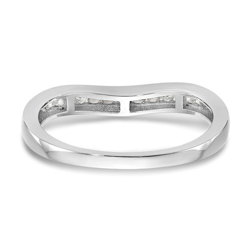 Thumbnail: 14kt White Gold Contoured Diamond Wedding Band