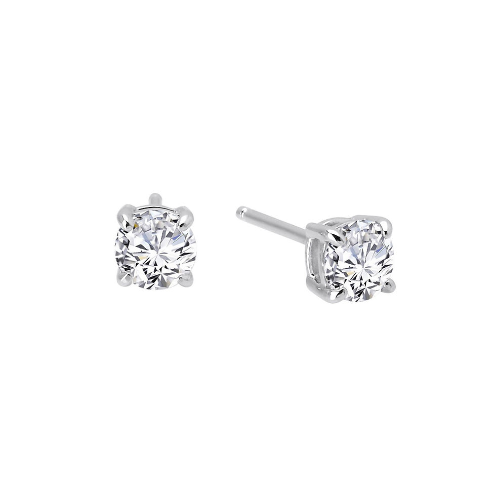Lafonn Sterling Silver Round 1.00ct Solitaire Stud Earrings