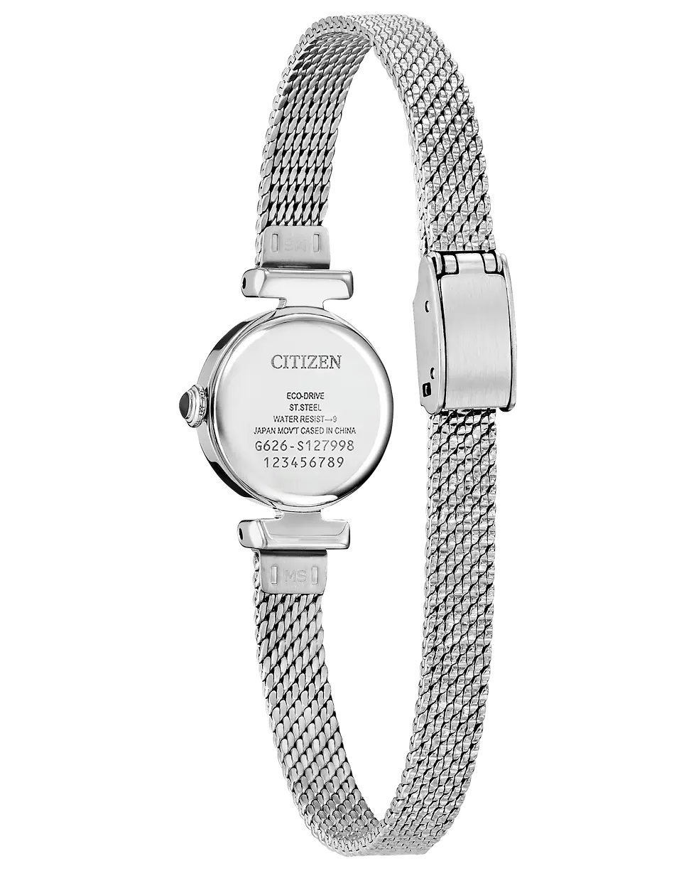 Thumbnail: Fio : Ladies Citizen Eco-Drive Light Powered Silver Tone Dainty Watch