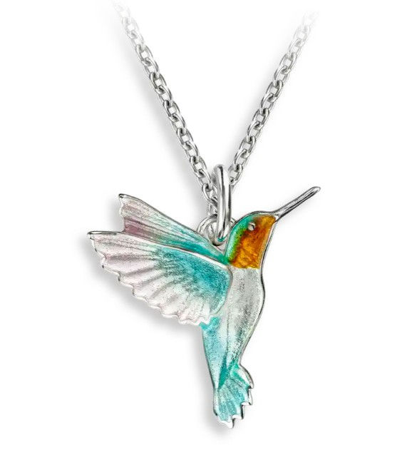 Sterling Silver Turquoise Hummingbird Necklace