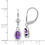 Thumbnail: 14k White Gold Oval Amethyst Leverback Earrings
