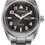 Thumbnail: Garrison: Men's Eco-Drive Light Powered Silver Watch With Black Dial