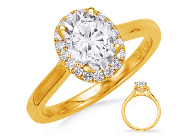 14kt Yellow Gold Oval Halo 0.80ct Diamond Engagement Ring