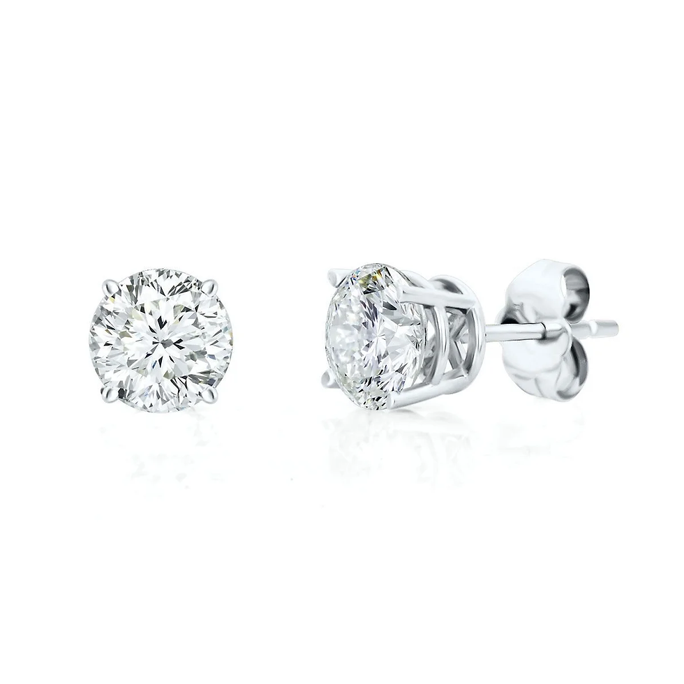 14kt White Gold 7/8ct Round Diamond Stud Earrings