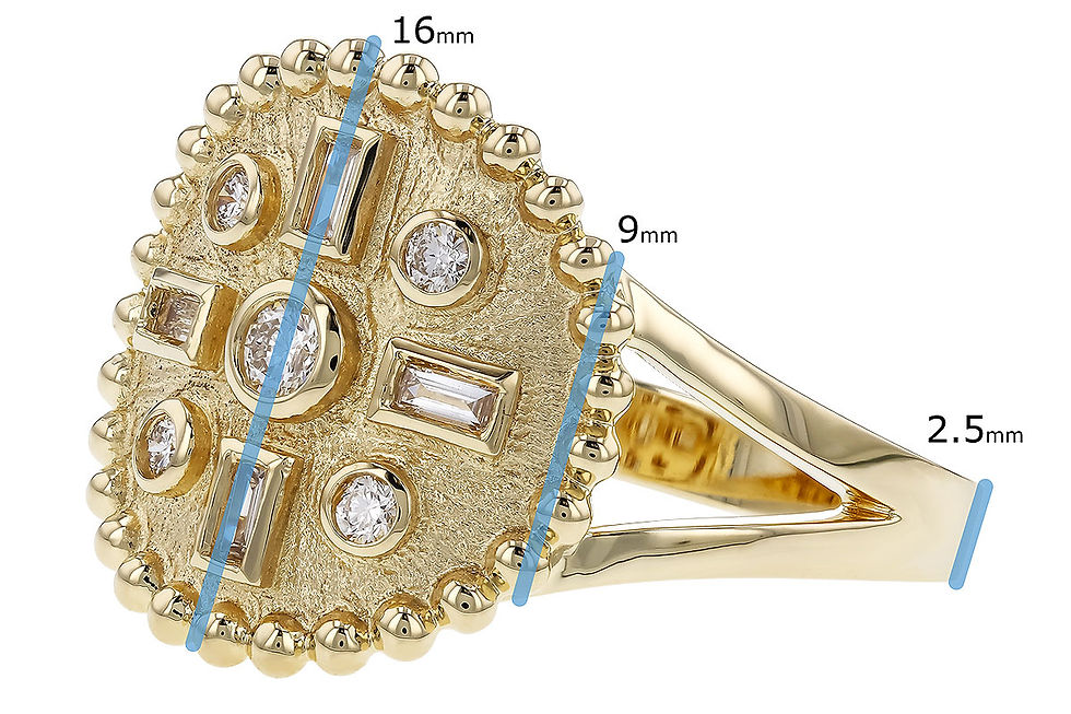 Thumbnail: 14kt Yellow Gold Bezel Set Diamond Disc Ring