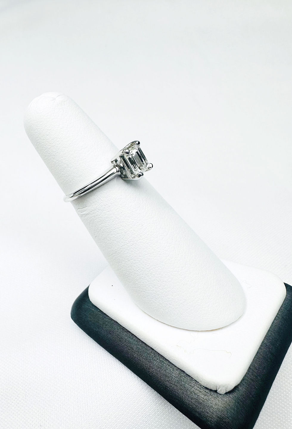 Thumbnail: 14kt White Gold 1.01ct Emerald Cut Diamond Solitaire Engagement Ring