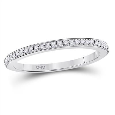 Thumbnail: 10kt White Gold Stackable Diamond Wedding Band