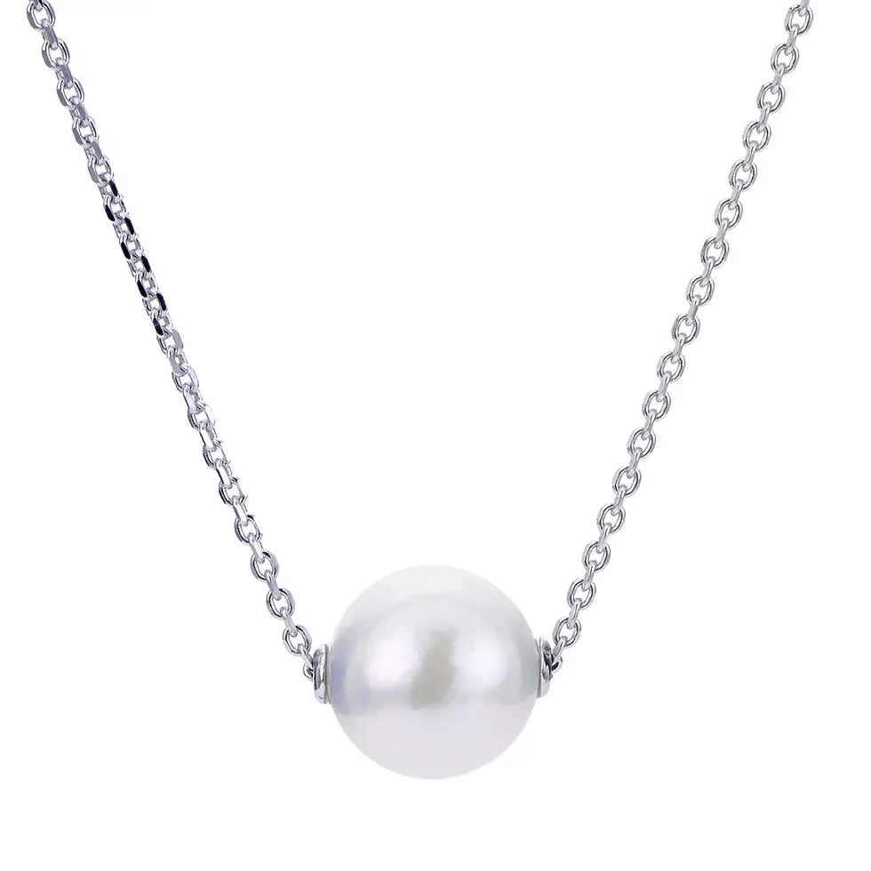 Sterling Silver Freshwater Pearl Solitaire Necklace