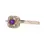 Thumbnail: 10kt Yellow Gold Dainty Amethyst & Diamond Ring