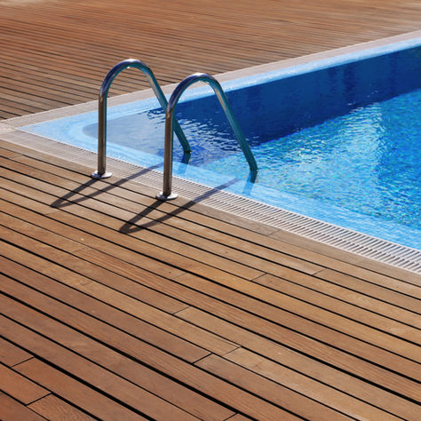 Composite pool decking installed around a residential pool in South Africa