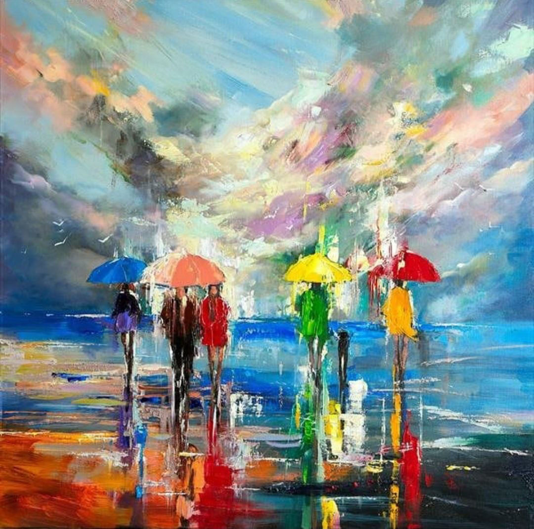 Umbrellas By The Sea