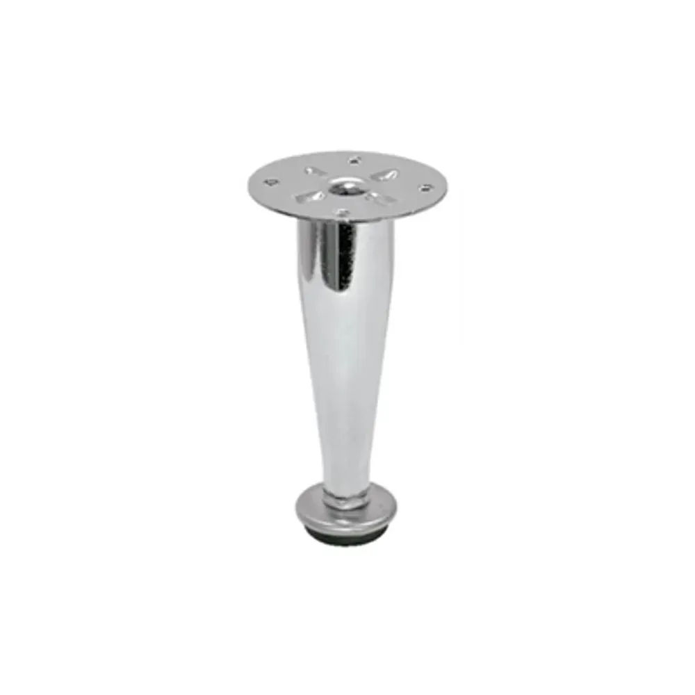 Pé para Móveis cônico 15cm Regulável +1cm Metal Cromado
