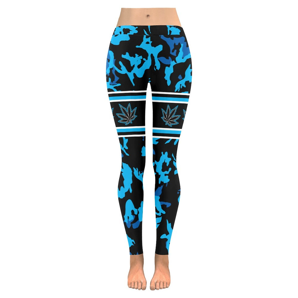 Thumbnail: Blue Weed Leaf Camo Leggings