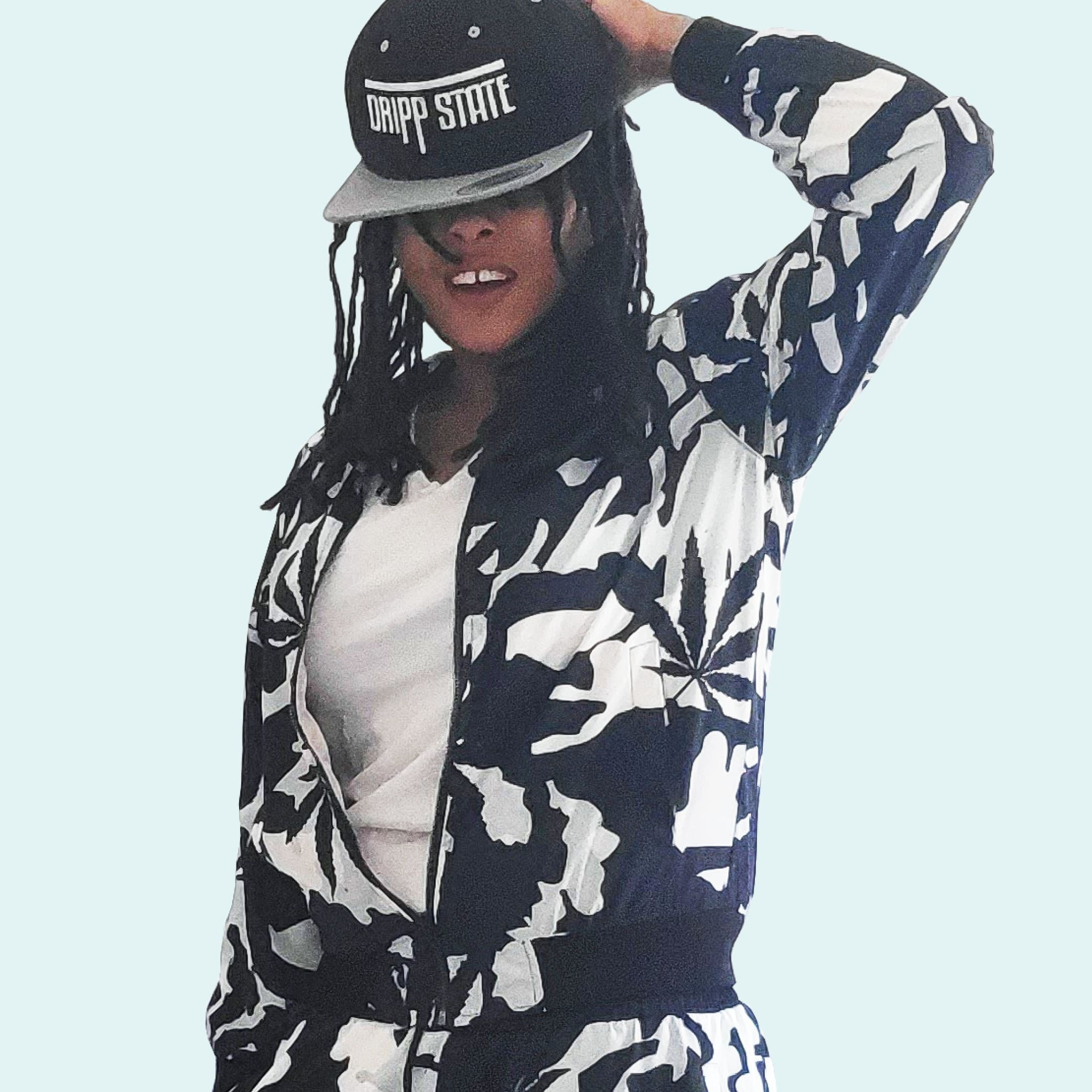 Ash Weed Leaf Camo Bomber Jacket