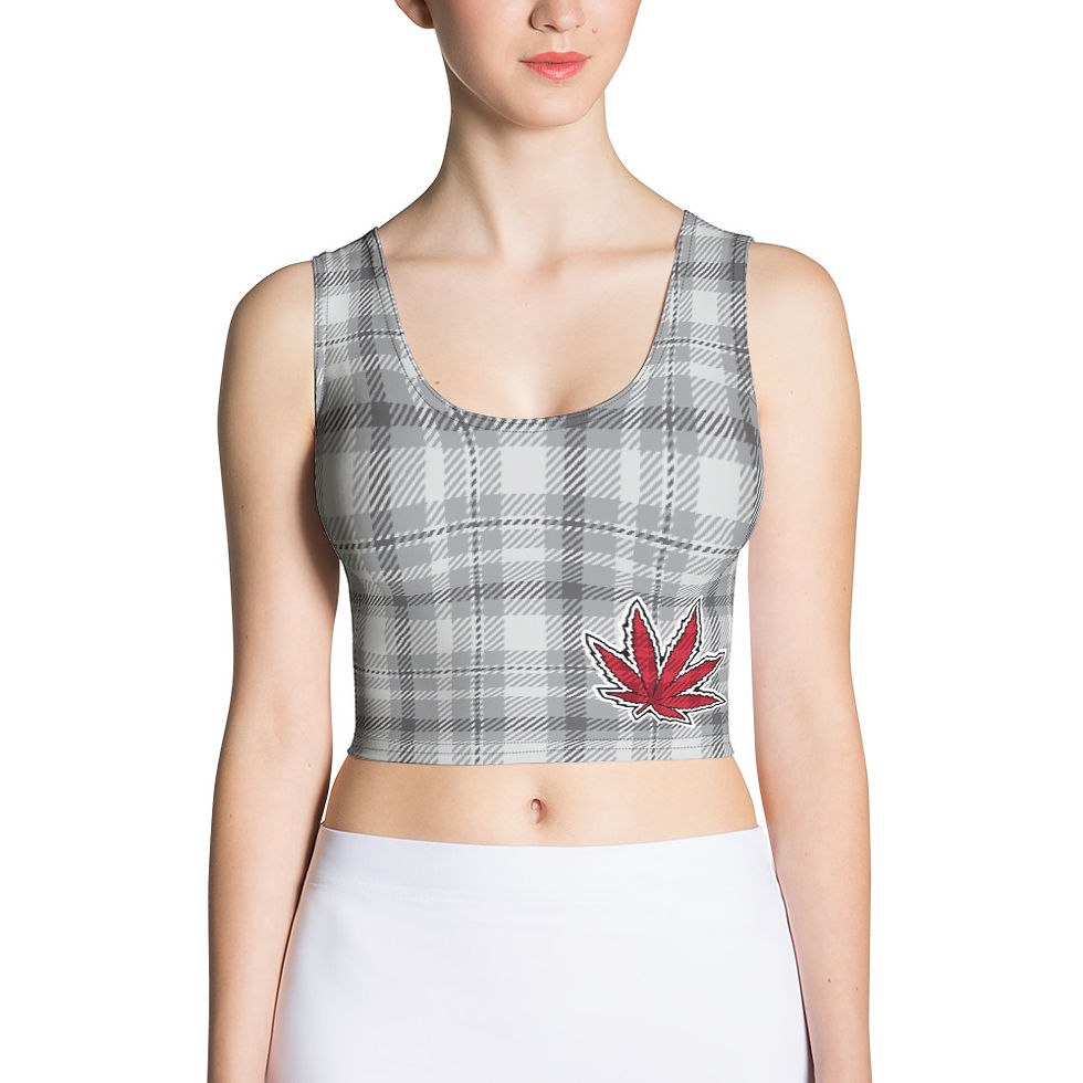 Thumbnail: Red Weed Leaf Plaid Crop Top