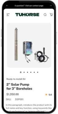 Tuhorse Pump product page
