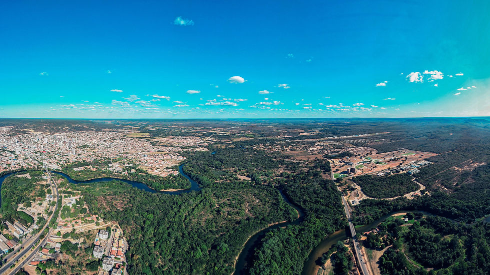Imagem aerea de drone da Cidade de Barreiras na Bahia