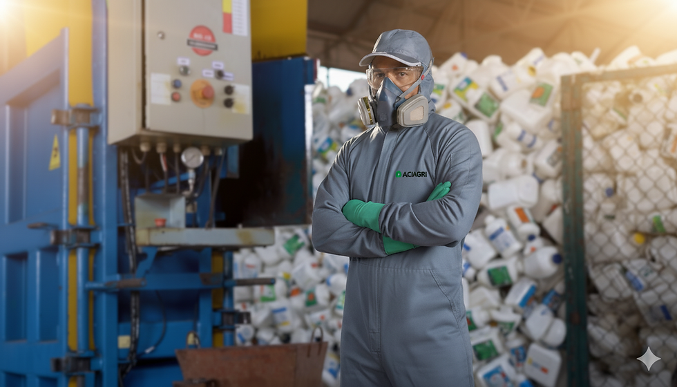 Colaborador da ACIAGRI em trabalho na Central Campo Limpo