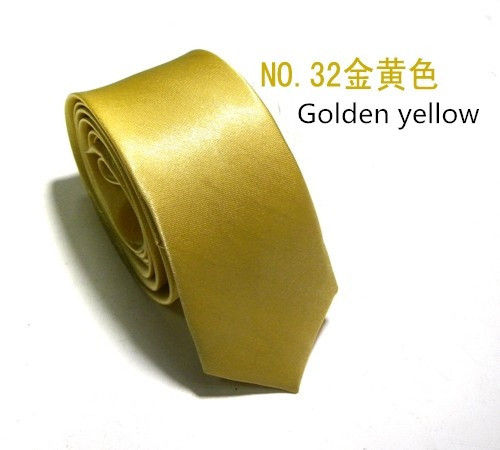 Thumbnail: Slim Skinny Solid Color Satin Neck Tie