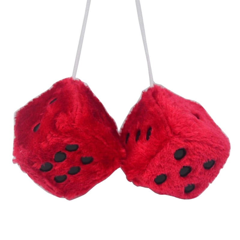 Thumbnail: Fuzzy Multi-color Plush Hanging Dices 