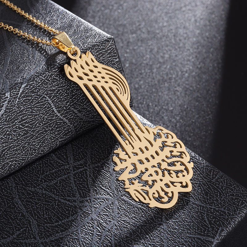 Thumbnail: Stainless Steel Music Guitar Pendant Necklace 