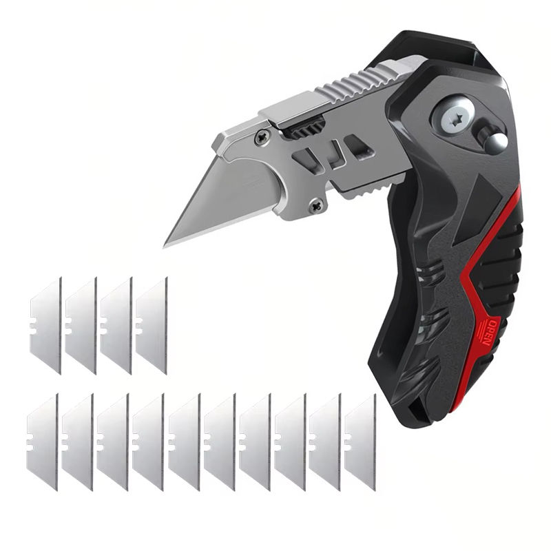 Heavy Duty Folding Utility Knife with Replaceable Blades