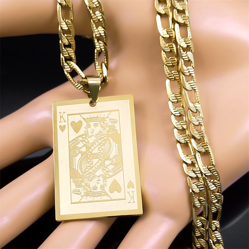 Thumbnail: King Of Hearts K Pendant Necklace Stainless Steel 