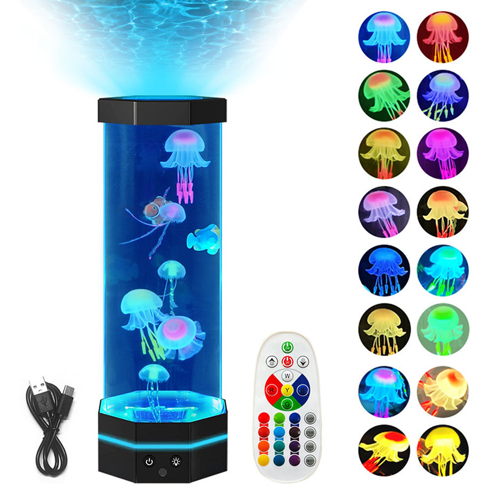 Thumbnail:  USB Remote Control 17 Color Changing 15" Jellyfish Pond Lamp