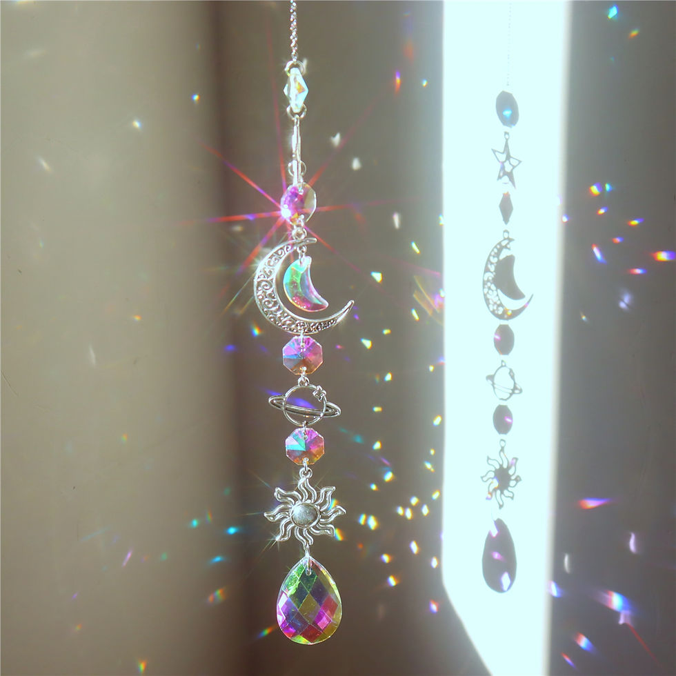 Thumbnail: Crystal Stained Glass Rainbow Decoration Moon And Sun Catcher