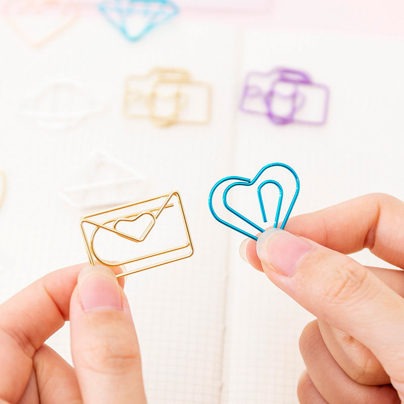 Thumbnail: 10 pcs/pack cute Mini Metal Paper Clips Binder Clips 